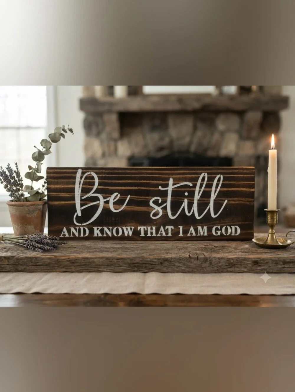 Be Still Rustic Wood Wall Sign